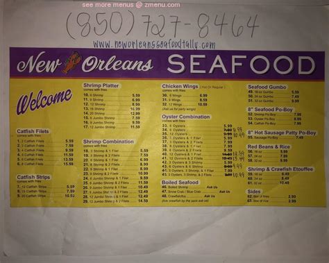 new orleans seafood tallahassee menu